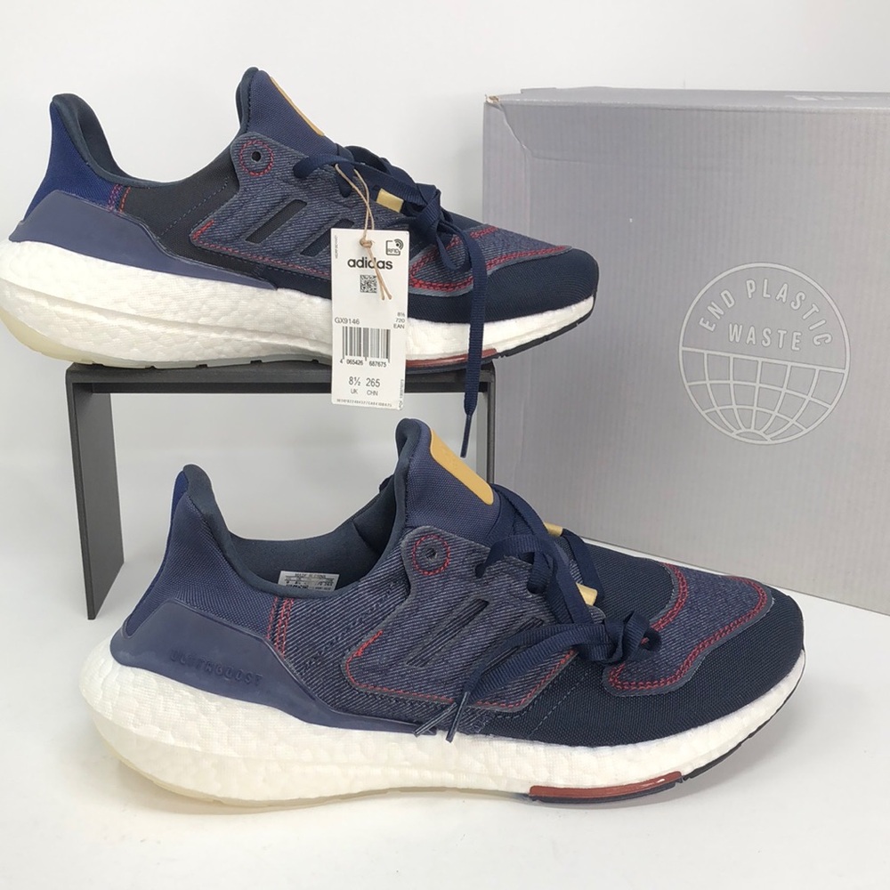 Adidas Men’s Ultraboost 22 Denim Shadow Navy GX9146 Running Shoes - Size 9.5